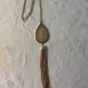 Long Gold Pendent Necklace